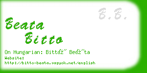 beata bitto business card